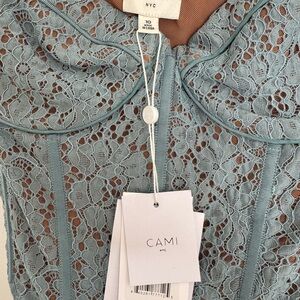 Cami NYC Lace Bodysuit in Light Blue